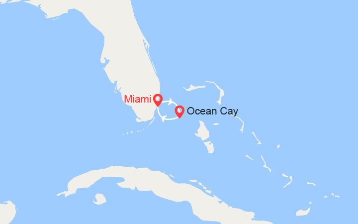 Carte itinéraire croisière Escapade sur l'île privée MSC Ocean Cay
