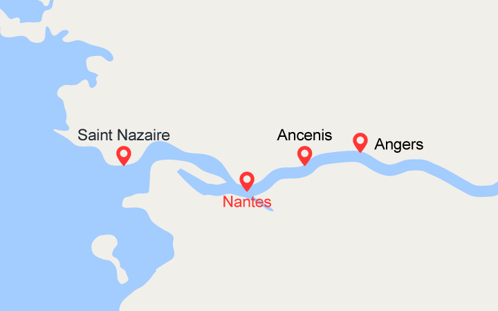 Carte itinéraire croisière La Loire, un héritage Royal (NSN_PP)
