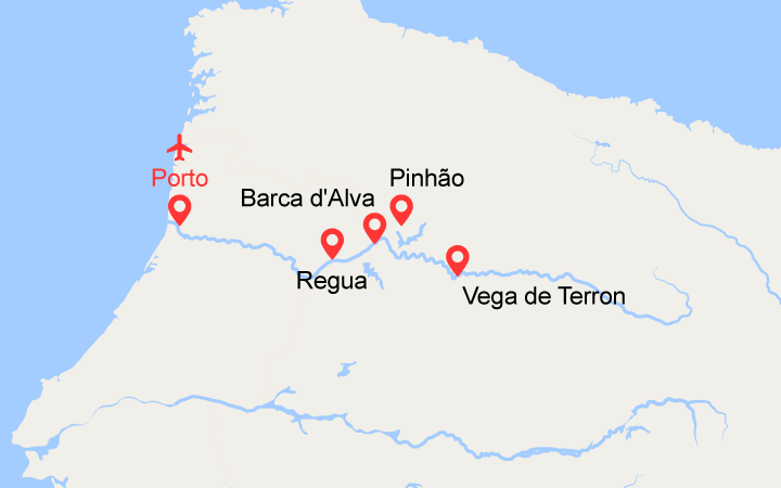 Carte itinéraire croisière Le Douro, l'âme portugaise (POC)