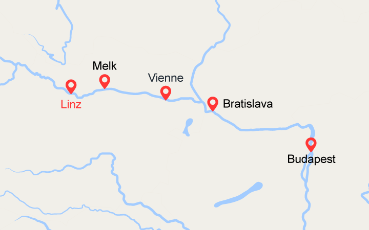 Carte itinéraire croisière Les perles du Danube (PAV_PP)