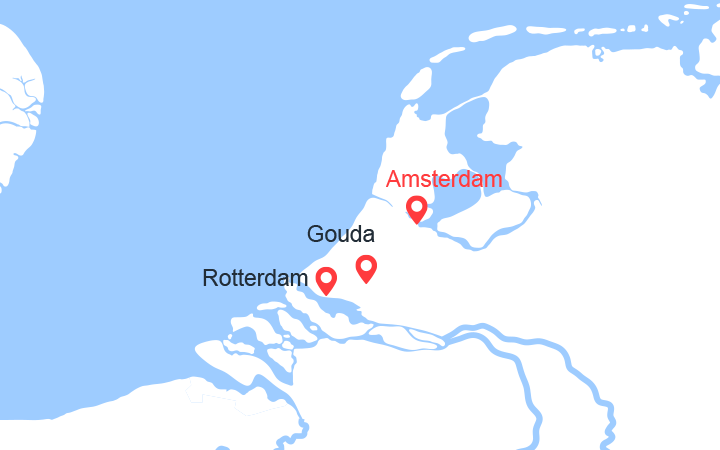 Carte itinéraire croisière Petits Bijoux des Pays-Bas (ARO_PP)