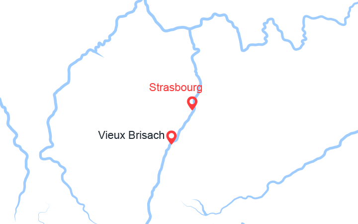 Carte itinéraire croisière Week-end de fête en croisière sur le Rhin (THE_A90)