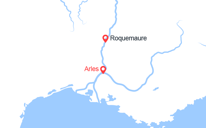 Carte itinéraire croisière Week-End de Fête en Croisière sur le Rhône (AWT_TUB)