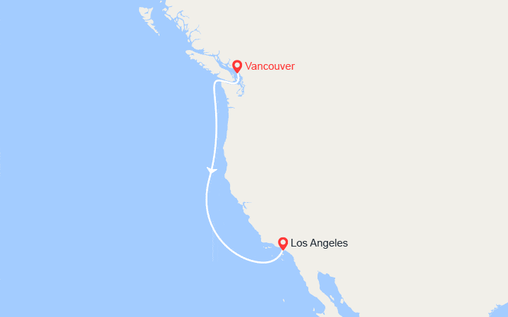 Carte itinéraire croisière Du Canada à la Californie