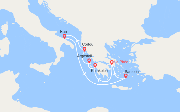 Carte itinéraire croisière Grèce, Îles grecques