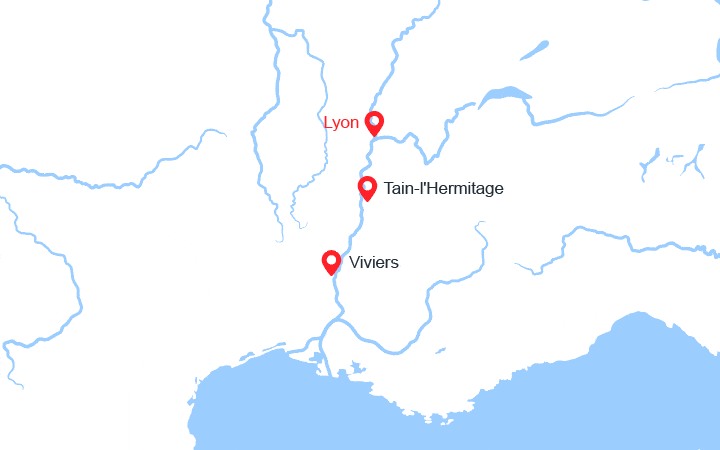Carte itinéraire croisière Noël gourmand au fil du Rhône (NLY_PP)