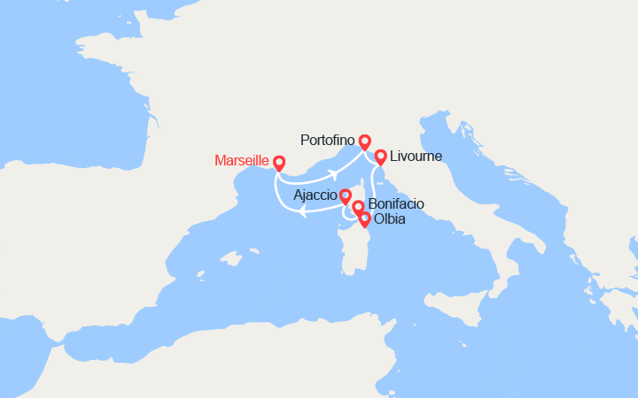 Carte itinéraire croisière Rois et Empereurs