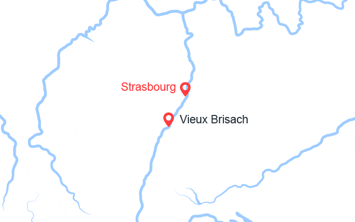 Carte itinéraire croisière Week-end de fête en croisière sur le Rhin (THE_TUD)